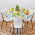 thumbnail image 2 of Green Leaf Summer Round Tablecloths with Elastic Edge Fitted Round Table Cloth Small Wipeable Washable Circle Table Covers for Dinner Patio Party Indoor Outdoor Kitchen Decor (Fit 36-44 in), 2 of 6