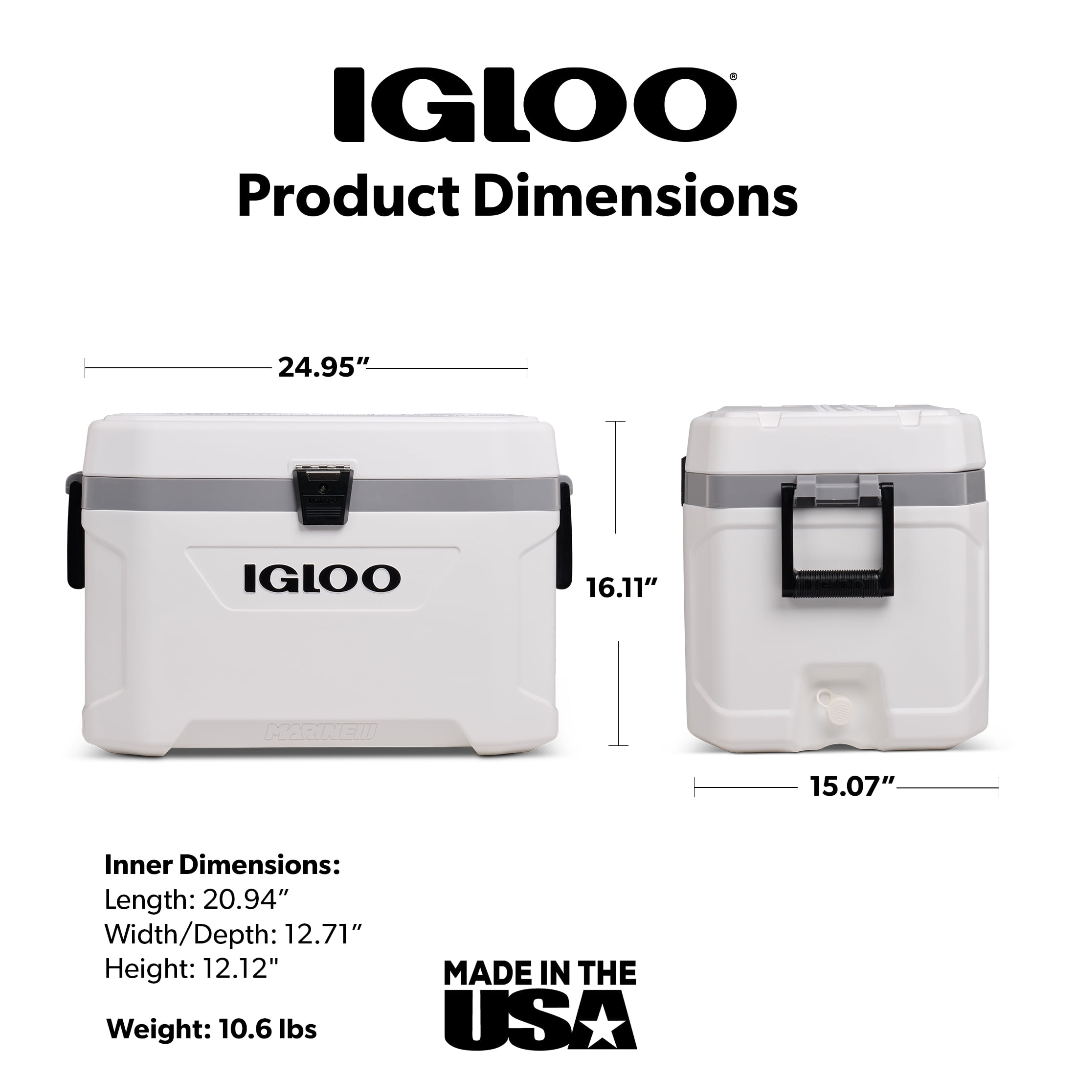 Igloo 54 QT Marine Ultra Ice Chest Cooler, White