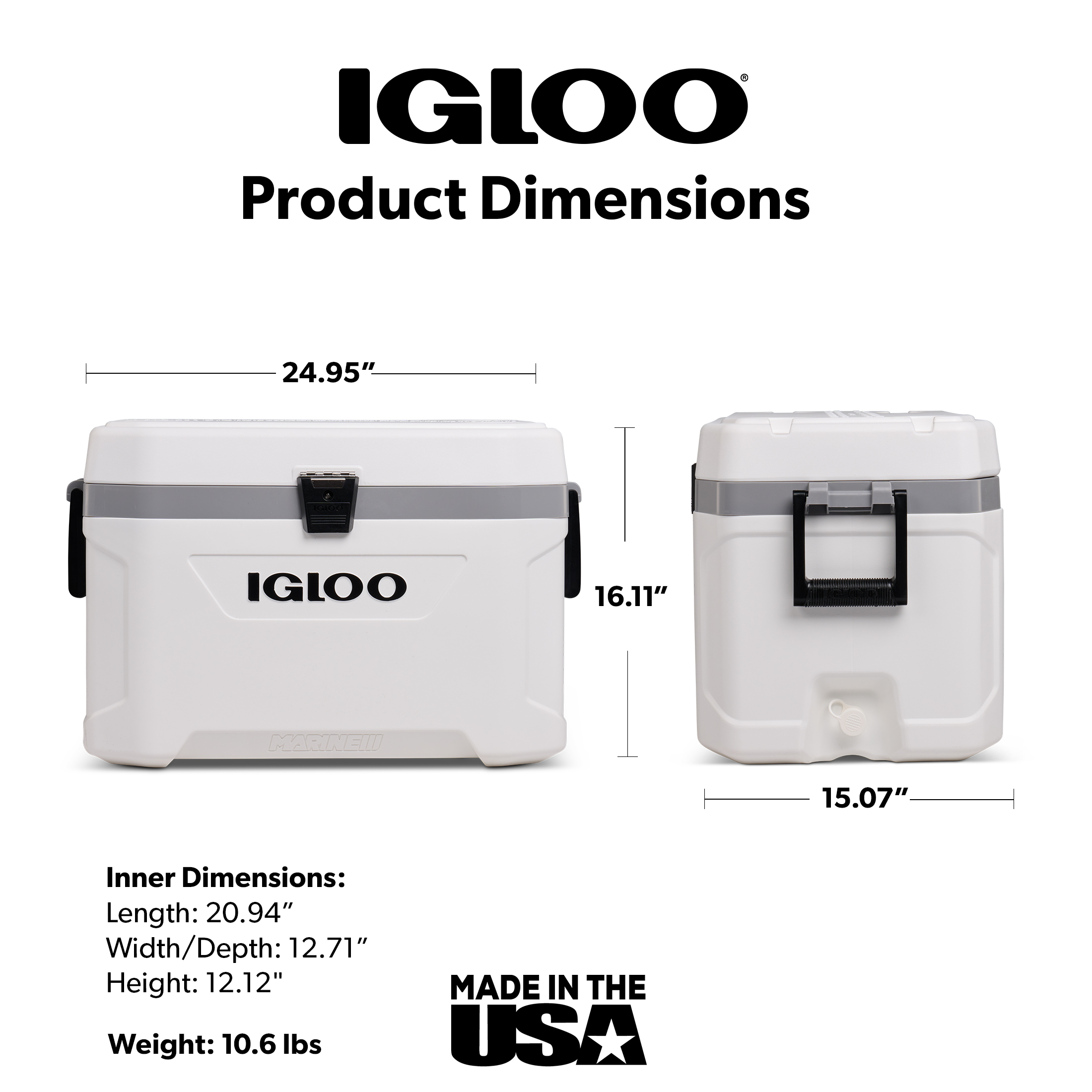 Igloo 54 QT Hielera Marina Ultra, Blanco 4