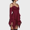 thumbnail image 4 of Vestido Cami Mini robe femmes Hotsweet une ligne robe licou fête Clubwear Ygjytge Vino rojo T XXL para Mujer, 4 of 5
