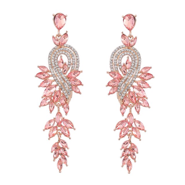 Pendientes de diseño de moda de aleación de diamantes con hojas geométricas de diamantes de colores pendientes femeninos