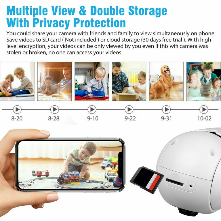 360 Waterproof Wireless Camera Light Bulb Security Home Wifi Cam