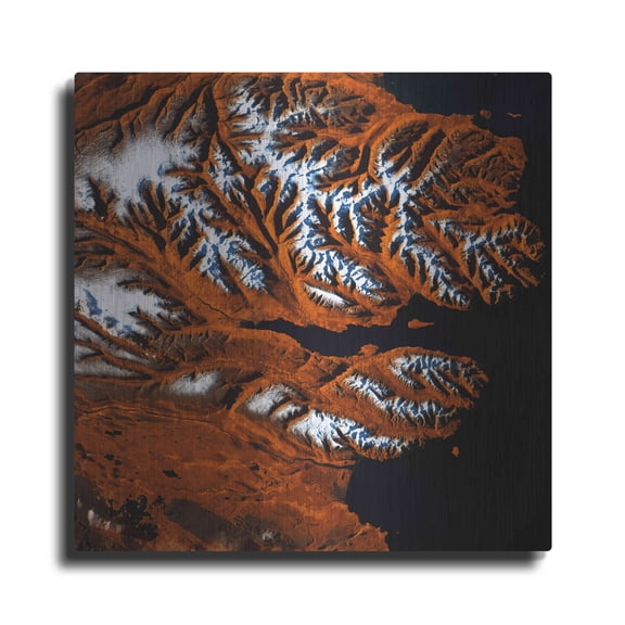 Luxe Metal Art 'Earth as Art: Icelandic Tiger,' Metal Wall Art, 36"x36"