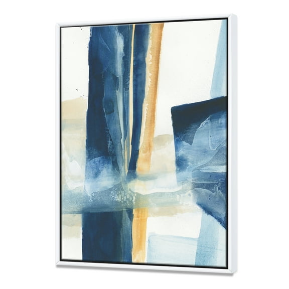 Designart ' Indigo Panel IV ' Glam Modern Framed Canvas