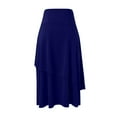 thumbnail image 3 of Dpytoraw Women's Satin High Waist Hidden Elasticized Waistband Flared Casual A Line Midi Skirt, 3 of 3