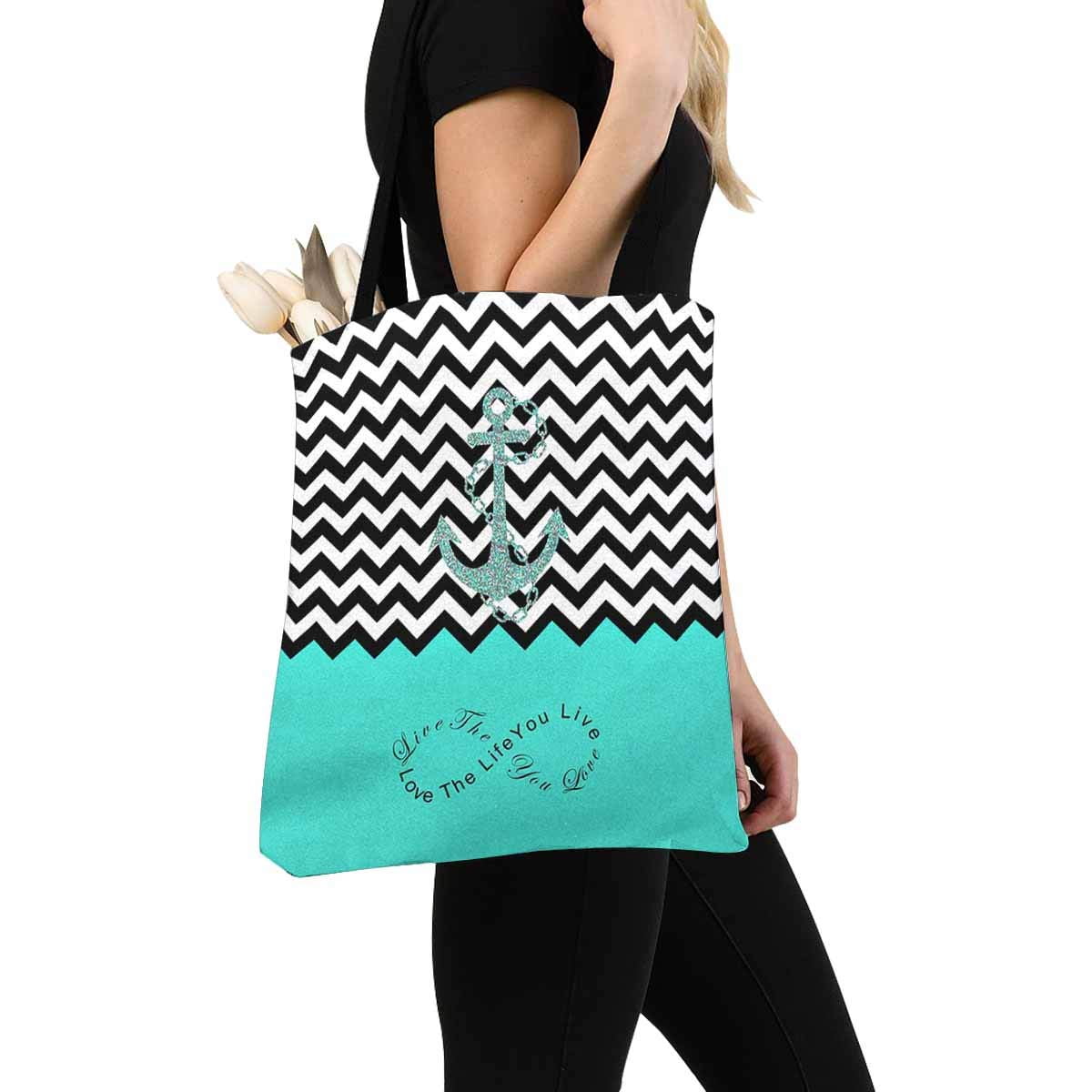 ASHLEIGH Turquoise Colorblock Chevron Zigzag with Anchor and ASHLEIGH Turquoise Colorblock Chevron Zigzag with Anchor and
