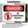 thumbnail image 3 of (2 Pack) No Pedestrian Traffic OSHA Danger Sign 24 Inch X 18 Inch Vinyl Label Decal Sticker Weather Resistant, UV Protected for Workplace, Business, and Construction Site, Made in the, 3 of 7