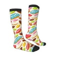 thumbnail image 3 of Easygdp Color Donut Soccer Socks Sport Knee High Socks Calf Compression Athletic Socks for Men and Women, 3 of 9