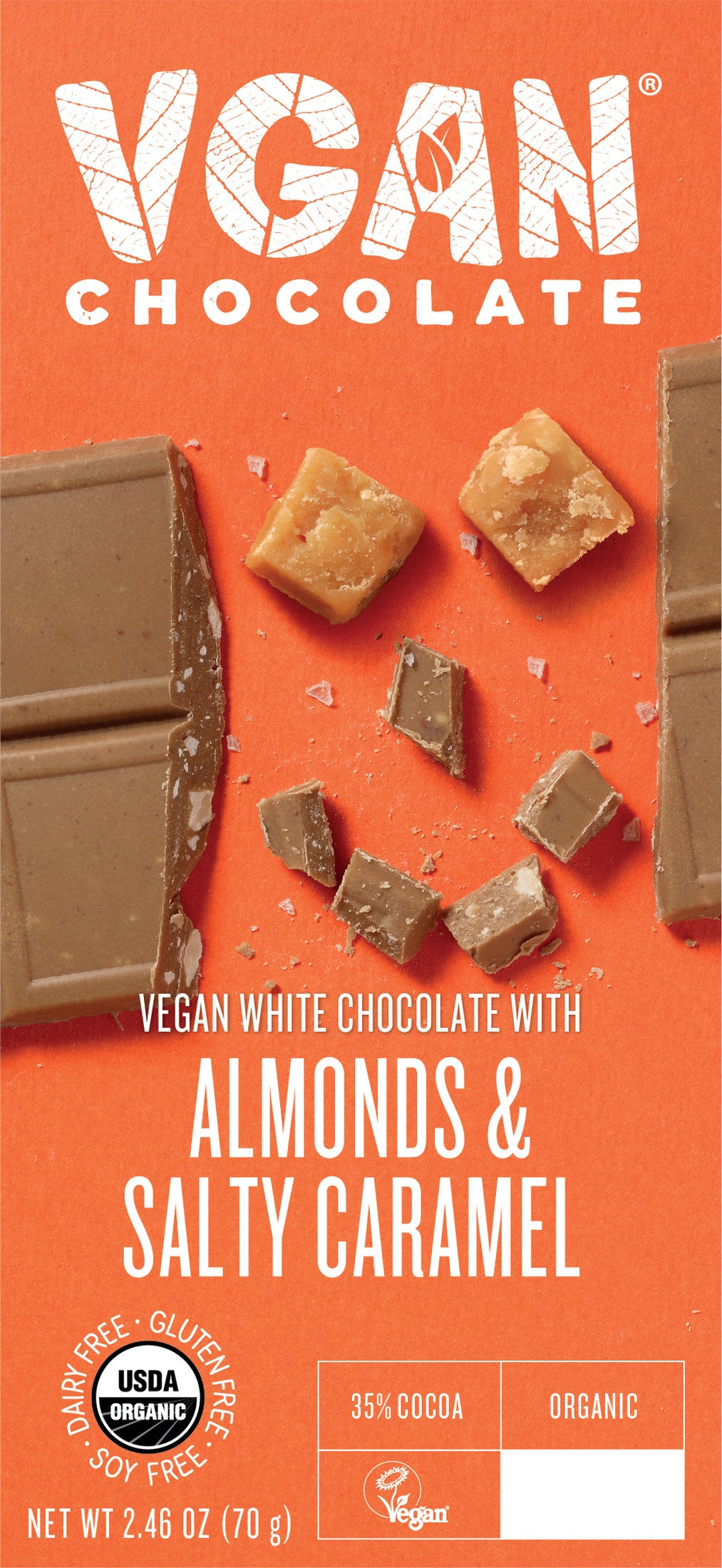 VGAN White Chocolate W/ Almonds & Salty Caramel - 2.46Oz Bar - image 4 of 7