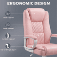 thumbnail image 6 of BOSSIN Home Office Chair Adult Leather High Back Adjustable with Arms and Lumbar Support Pink, 6 of 8