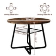 thumbnail image 5 of Lafnest 43" Round Dining Table for 4-6 People,Industrial Kitchen Table with Metal Mesh Storage Shelf,Walnut Brown Wood & Black Metal Frame for Dining Room, Living Room, 5 of 8
