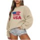 thumbnail image 1 of ICHUANYI Clearance Fashion Women Round Neck Long Sleeve Printing Loose Sweatshirt Blouse Tops ICHUANYI "ICHUANYI", 1 of 4