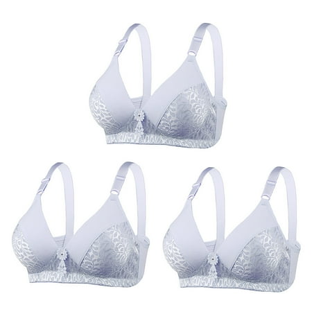 Lufly Womens Lace Lingerie Bras Plus Size Underwear Bralette Bras Comfortable Bra Gray 40