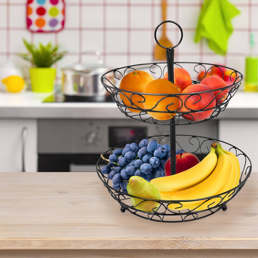 Sorbus 2Tier Countertop Fruit Basket Holder & Decorative Bowl Stand