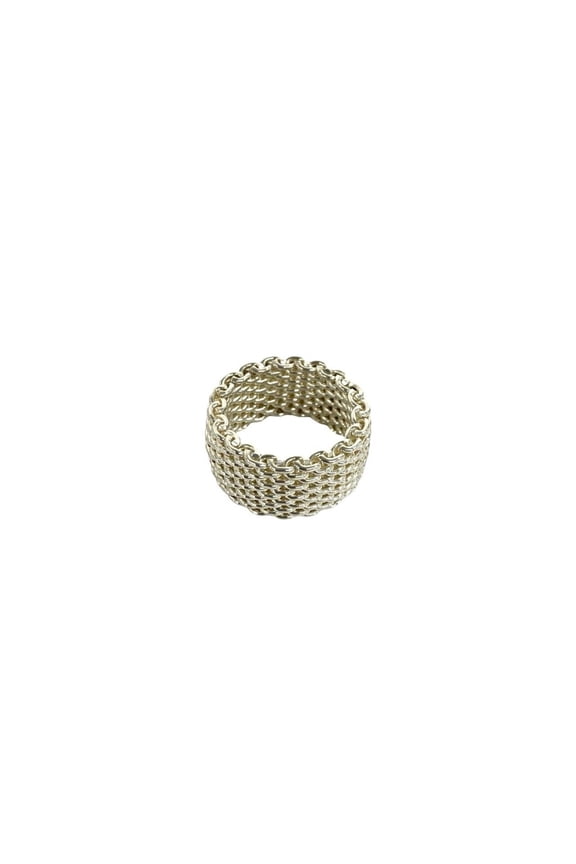 Pre-Owned TIFFANY&Co. Tiffany Somerset Mesh Ring, Sterling Silver 925, Women's Accessory, 30425
