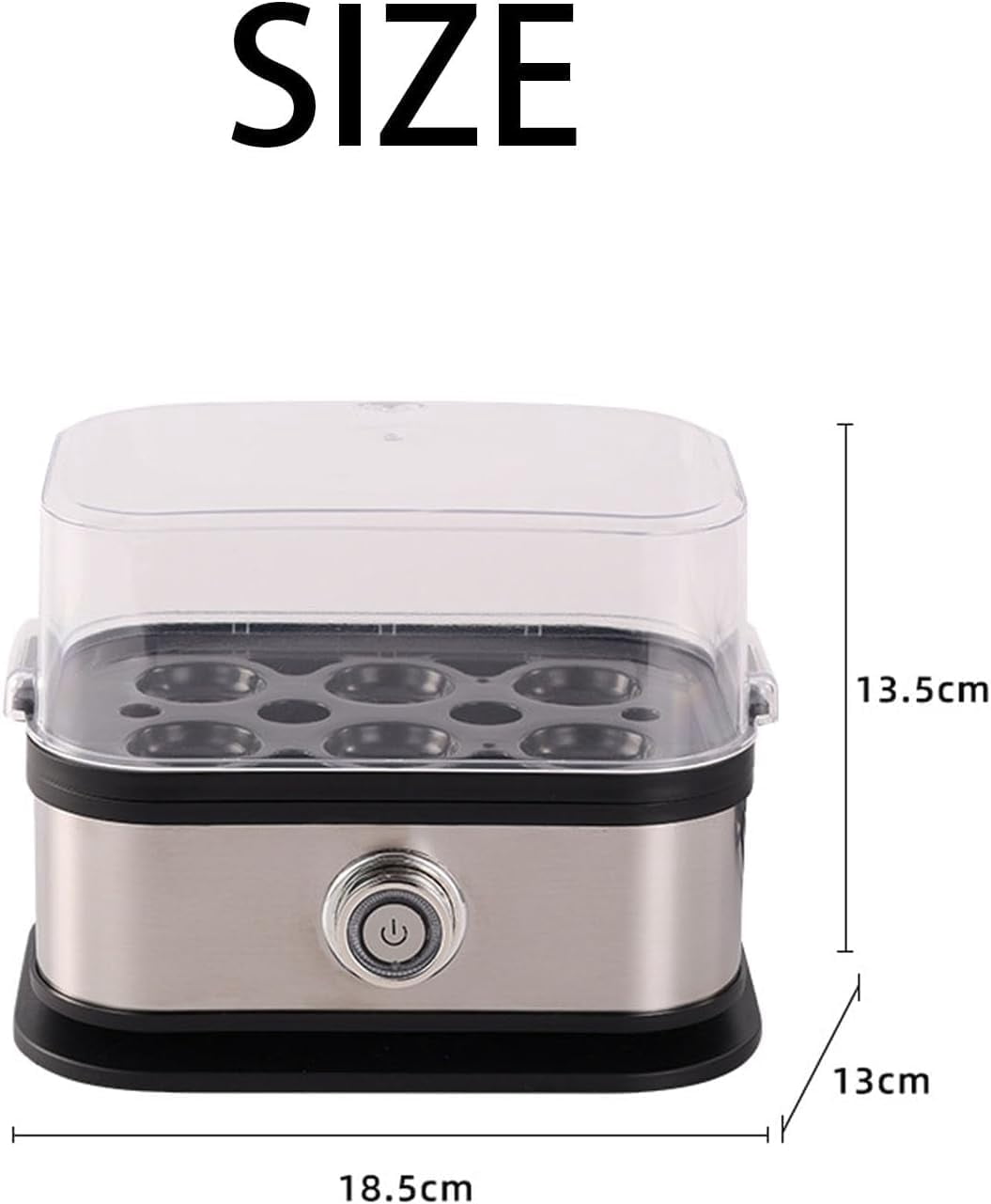 110v Multifunctional Egg Steamer with Clear Lid– 6-Egg Capacity,Stainless Steel Electric EggCooker,Compact & Portable Mini EggBoiler,Auto Shut-Off,Dry-Burn Protection,Soft Medium Hard BoiledEggs (1)