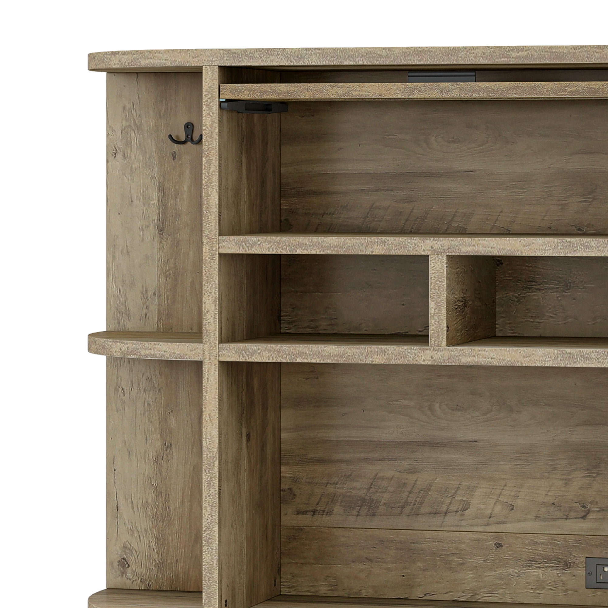 Uforic 67"H Pantry Storage Cabinet with Power Outlets, Kitchen Cabinet with Doors & Drawer, Ash Gray