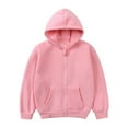 thumbnail image 2 of XXWXYD Toddler Solid Color Hooded Jacket for Boys and Girls Kids Simple Zipper Windproof Coat with Double Pocket Long Sleeve Coats Unisex Casual Warm, 2 of 5