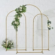 Wedding Arch Backdrop Stand Set of 3 (7.2FT, 6.6FT,5.9FT), Balloon Arch Stand, Metal Arch Backdrop Stand for Wedding Ceremony, Birthday Party, Bridal Baby Showers, Balloon Arch Frame Gold
