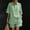 #0349-Green, variant on Womens 2 Piece Shorts Set, Button Down Collar Top and Elastic Waist Shorts, Solid Linen Blend Casual Outfit, Summer Matching Suit Gift