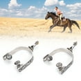 thumbnail image 2 of Zerodis Boot Spurs,Stainless Steel Horse Spurs,2PCS Stainless Steel West Cowboy Exquisite Pattern Horse Boot Spurs Decoration With Gear For Equestrian Competition Entertainment, 2 of 8