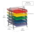 thumbnail image 4 of Mind Reader 5-Tier Paper Tray, Desktop Organizer, File Storage, Workspace, Office, Metal Mesh, 11.75"L x 14"W x 15"H, Assorted Colors, 4 of 10