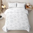 thumbnail image 2 of Manfei Cartoon Bow Bed Spread Queen,Calm Starfish Queen Coverlet Set,White,3pcs, 2 of 7