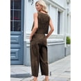 thumbnail image 5 of Osfvolr Womens Checker Set 2 Piece Beach Vacation Outfit Summer Tank Top Pants Suit Khaki XXL, 5 of 8