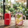 thumbnail image 3 of Mason Jars With Lids And Straws  6 Pack 16 Oz Glass Cups For Cold Beverages Juice Smoothies Iced Coffee Leak-proof Drinking Glasses Sealed & Straw Pink, 3 of 9