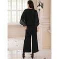 thumbnail image 4 of DARING DIVA Women's 2 Pieces Chiffon Top Mother of Bride Pants Suits M Black, 4 of 6