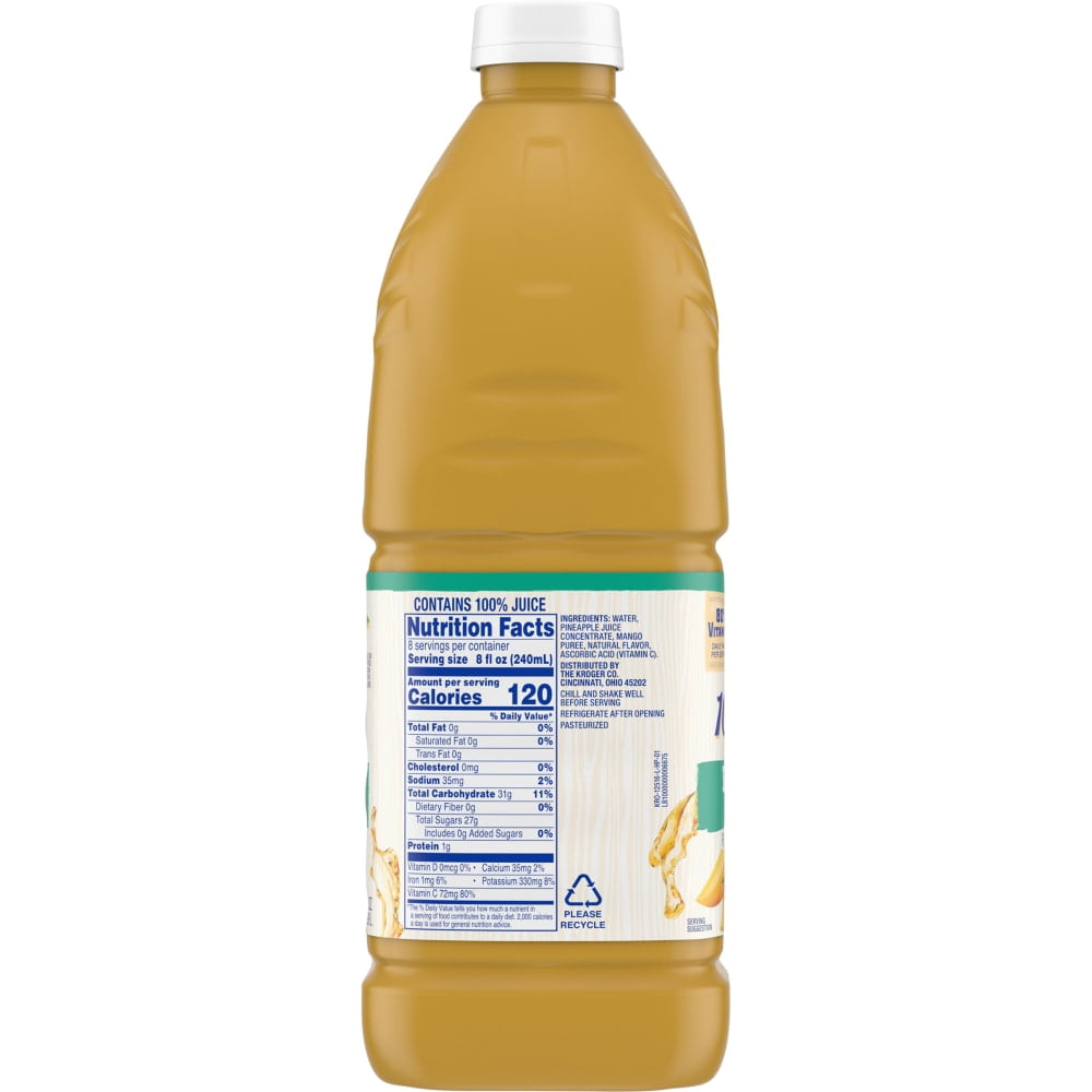 Kroger 100% Pineapple Mango Juice 64 fl oz - 3 count