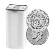 BRITISH ROYAL MINT Lot of 10 - 2024 U.K. 5 Pound 2 oz Silver Tudor Beast Dragon BU