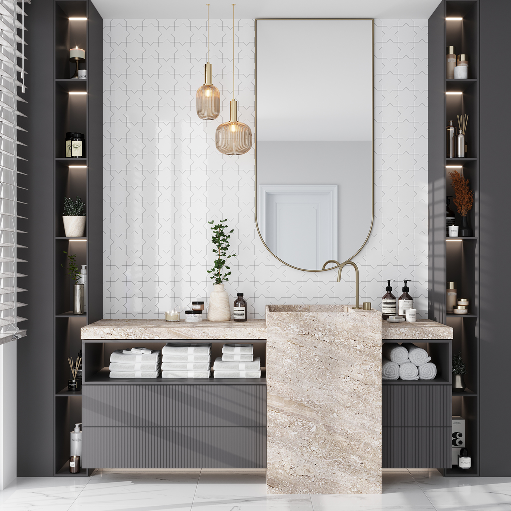 Siena 5.35 in. x 5.35 in. Glossy White Ceramic Star-Shaped Wall and Floor Tile (5.37 sq. ft./case) (27-pack)