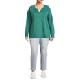 thumbnail image 5 of Terra & Sky Women's Plus Size French Terry Sweatshirt, 5 of 5