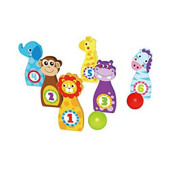 Toysters Wooden Bowling Game for Kids | Indoor Outdoor Toy for Toddler Boys & Girls | Preschool Playset with Adorable Animals Pins and Colorful Bowling Balls | Outstanding Educational Toy for Children