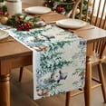thumbnail image 2 of Table Runner 13x70in Inches Long, Snowman Squirrel Xmas Tree SnowLinen Washable Dresser Scarf Pine Branches Retro LinenKitchen Dinning Tablerunners for Holiday/Party/Wedding/Home Tables Decor, 2 of 9