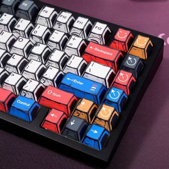 DimGlow Mechanical Keyboard Keycaps Replacement Decor Solutions – Vintage Comics Edition