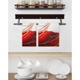 thumbnail image 3 of Red Marble Kitchen Dish Towels for Drying Dishes Set of 2, Modern Ink Painting Art Abstract Waffle Weave Microfiber Hand Tea Bathroom Towels Quick Dry & Absorbent Towel 15.7x23.6, 3 of 7
