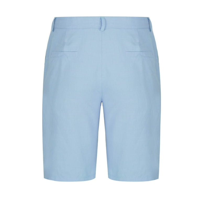 Qatainlav Linen Dress Shorts for Men Comfortable Loose Fit 7 Inch Inseam Breathable Beach Shorts Casual Straight Work Short Pants with Pockets Light