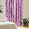 thumbnail image 2 of Ambesonne Tropical Window Curtains, Hawaiian Flower Silhouette, Each 28" W x 95" L, Dark Magenta and Soft Pink, 2 of 4