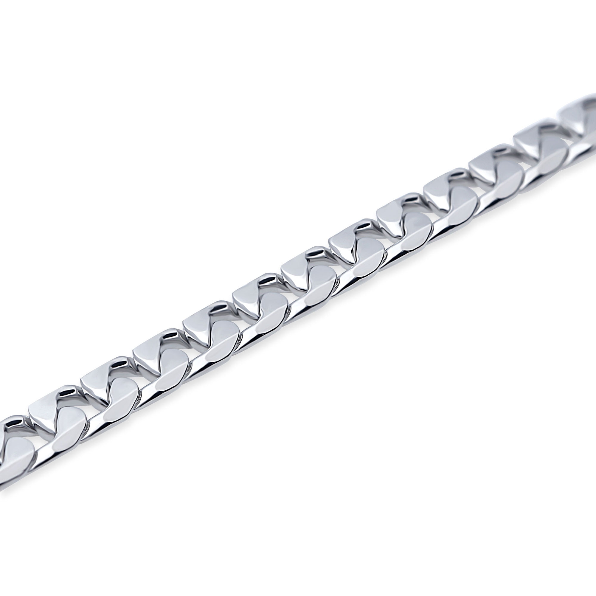 BERRICLE Curb Chain Anklet Ankle Bracelet for Women, Silver-Tone
