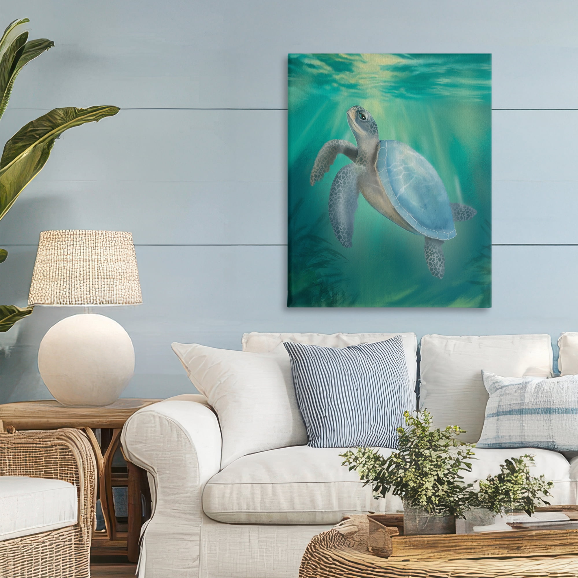Stupell Industries Coastal Beach Sea Turtle Canvas Wall Art, design by Matthew Piotrowicz