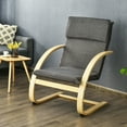 thumbnail image 4 of Gymax Set of 2 Bentwood Lounge Chair Fabric Upholstered Accent Leisure Armchair Gray, 4 of 10