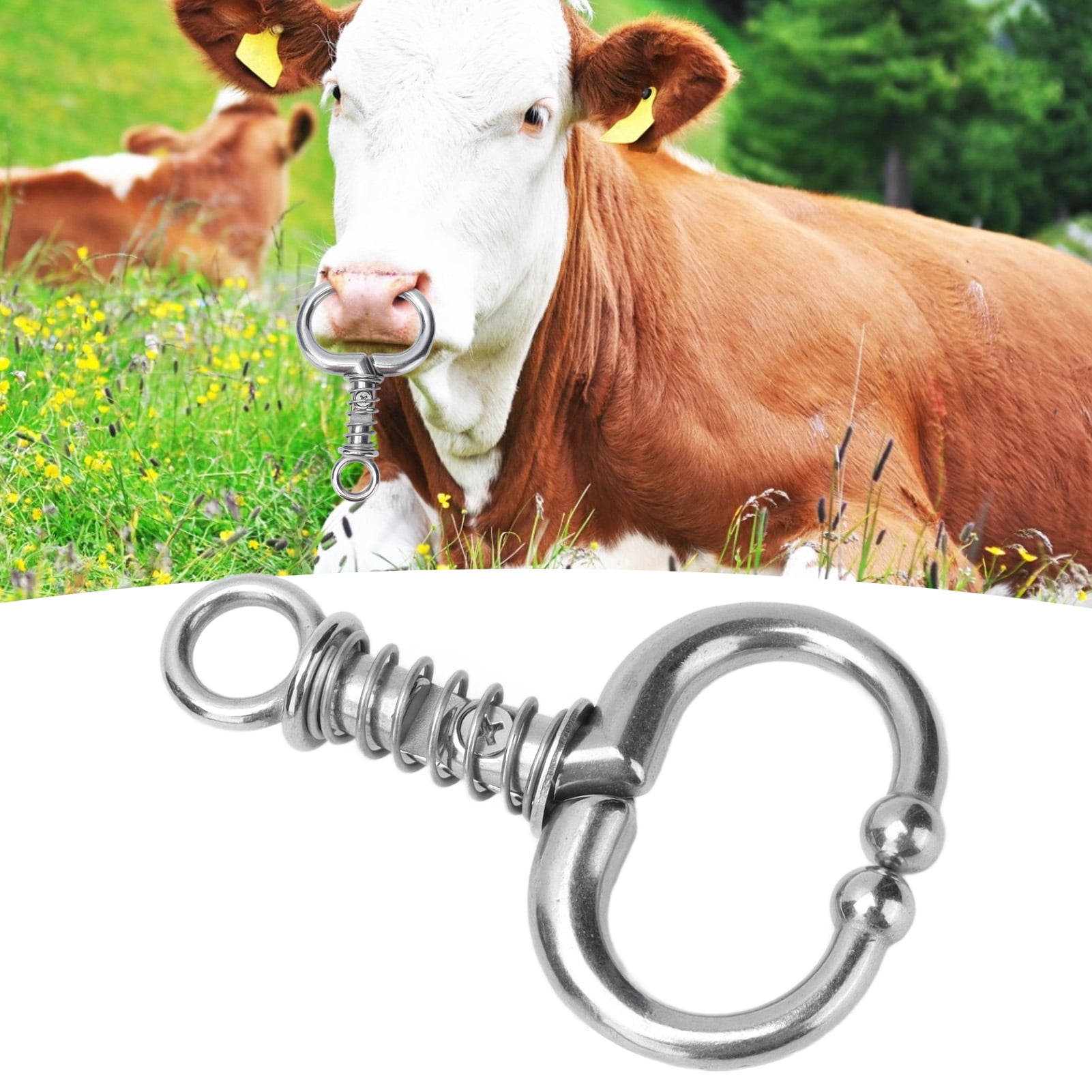 ESTINK Cattle Nose Clamp, Stainless Steel Lightweight Bull