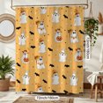 thumbnail image 2 of Halloween Ghost and Pumpkin Shower Curtain, Holiday Bathroom Decor, Polyester Fabric Waterproof Machine Washable, Halloween Home Party Decoration, 72 x 72 Inches, 2 of 7