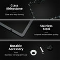 thumbnail image 6 of Bling License Plate Frame for Women,2 Pack Premium Stainless Steel Rhinestone License Plate Holder,Handmade Glitter Crystal Diamond Girl Lincense Plate Tag Cover,Bedazzled Sparkly-Black, 6 of 9