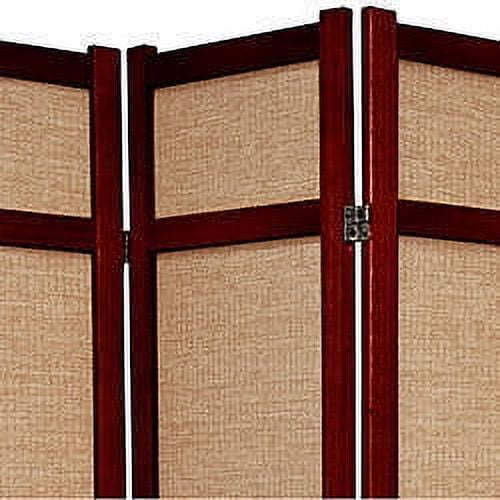Red Lantern 6 ft. Tall Jute Shoji Screen - 6 Panel - Honey