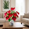 thumbnail image 5 of Velvet Calla Lily Anthurium Artificial Flowers 17.71In, 12-Head Bouquet for Restaurant Home Decor, Living Room Table Centerpiece Arrangement Decoration, One 45Cm X 12 Velvet Calla Lily, 5 of 9