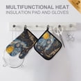 thumbnail image 4 of Yayeee Oven Mitts and Pot Holder Set of 2 Heat Resistant Kitchen Gloves Baking Hot Pad, Swirling Starry Sky, 4 of 5