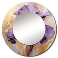 thumbnail image 2 of Designart "Dreaming In Golden Iris Purple" Irises Round Mirror Wall Decor Traditional - Large Purple Round Office Mirror - Round Mirror - 29" x 29", 2 of 6